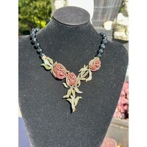 New Heidi Daus climbing roses crystal necklace